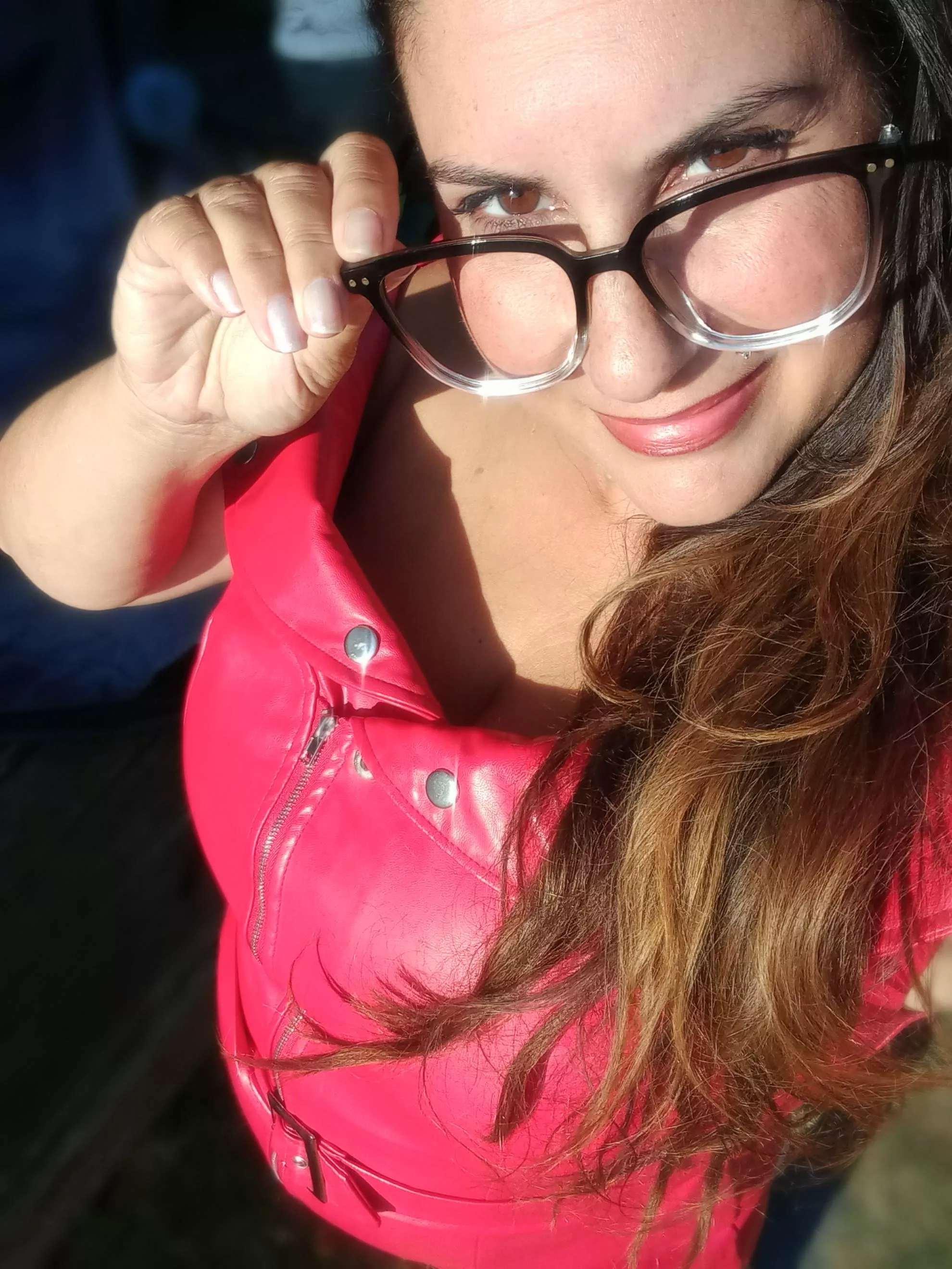 Lady in red today loves me a full red leather outfit 