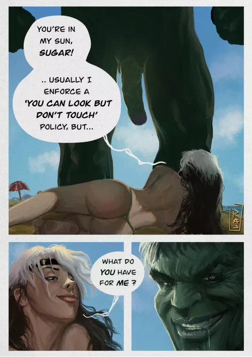 Rogue and Hulk (theraj) [Marvel]