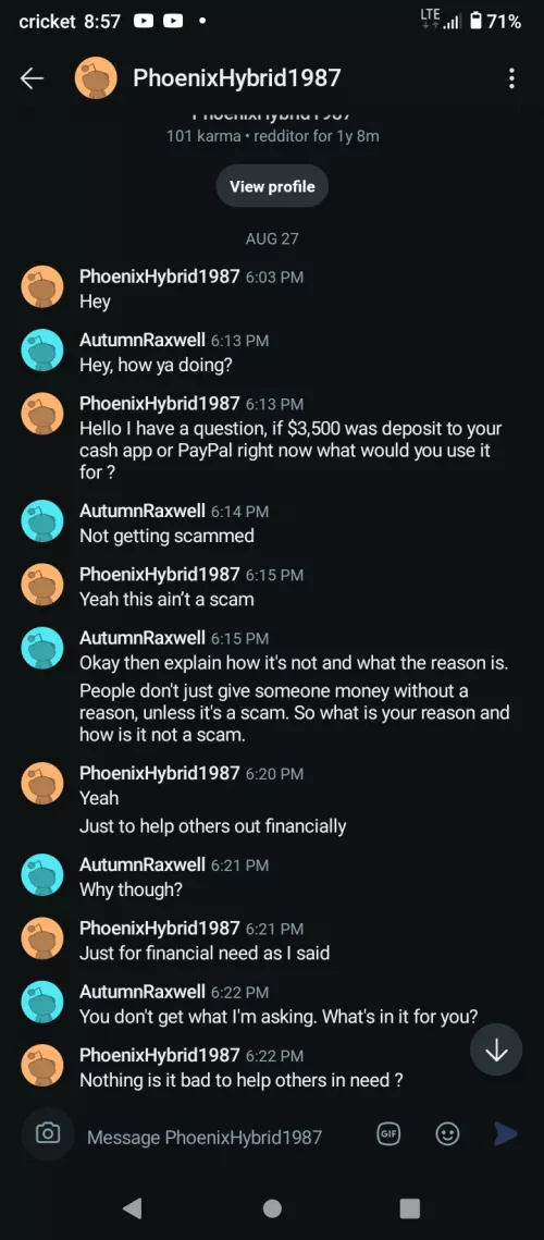 Scammer going after us.