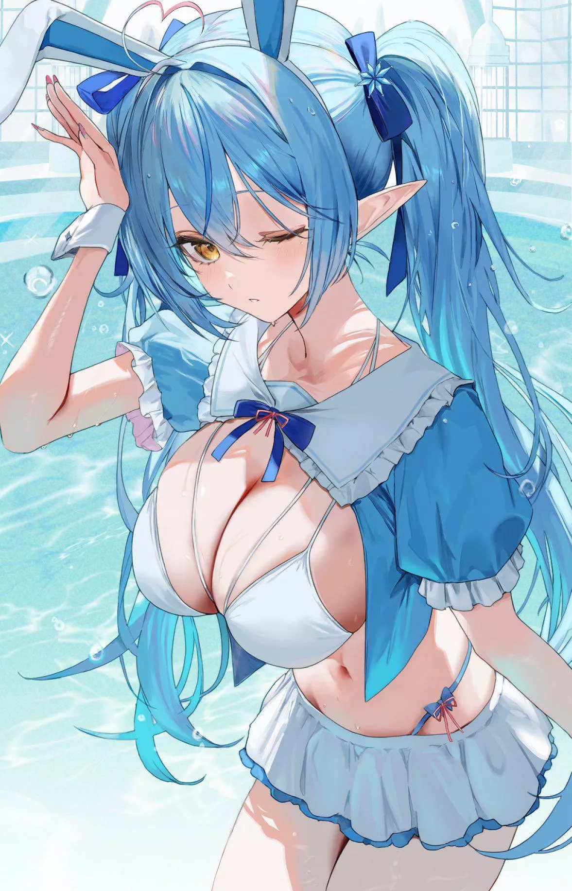 Lamy in white / blue shirt and skirt (FFP_100) [Hololive]