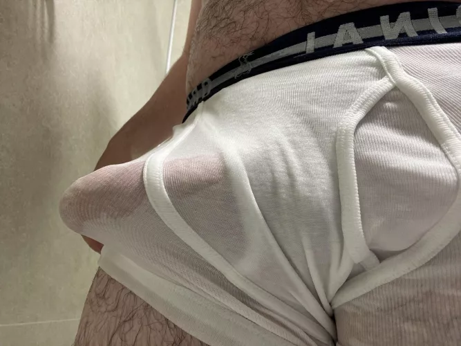 My wet white boxers 