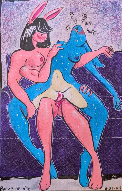 Nova and Majesca on the Sofa (by Raevynne Vile)