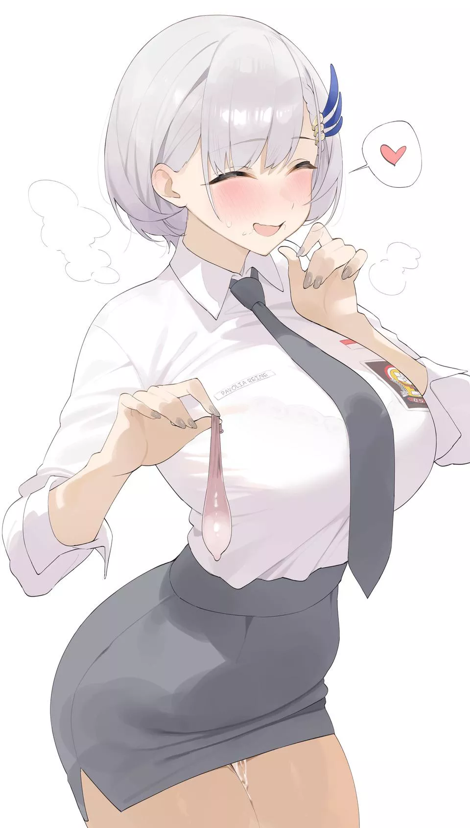 Showing off her hard work