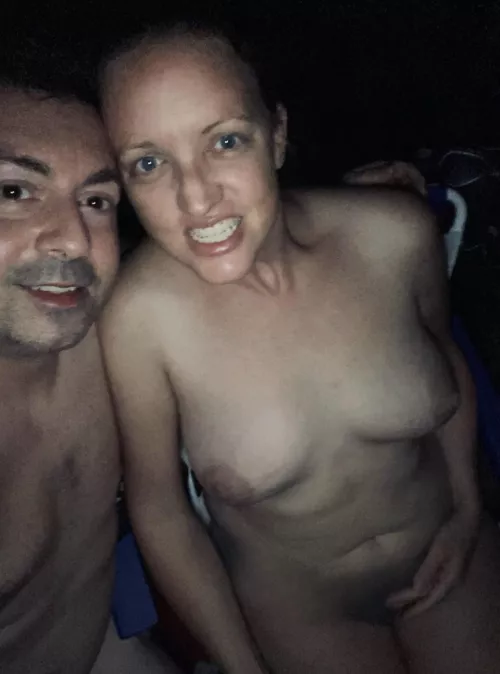 Wife and I hanging outside on this beautiful night 