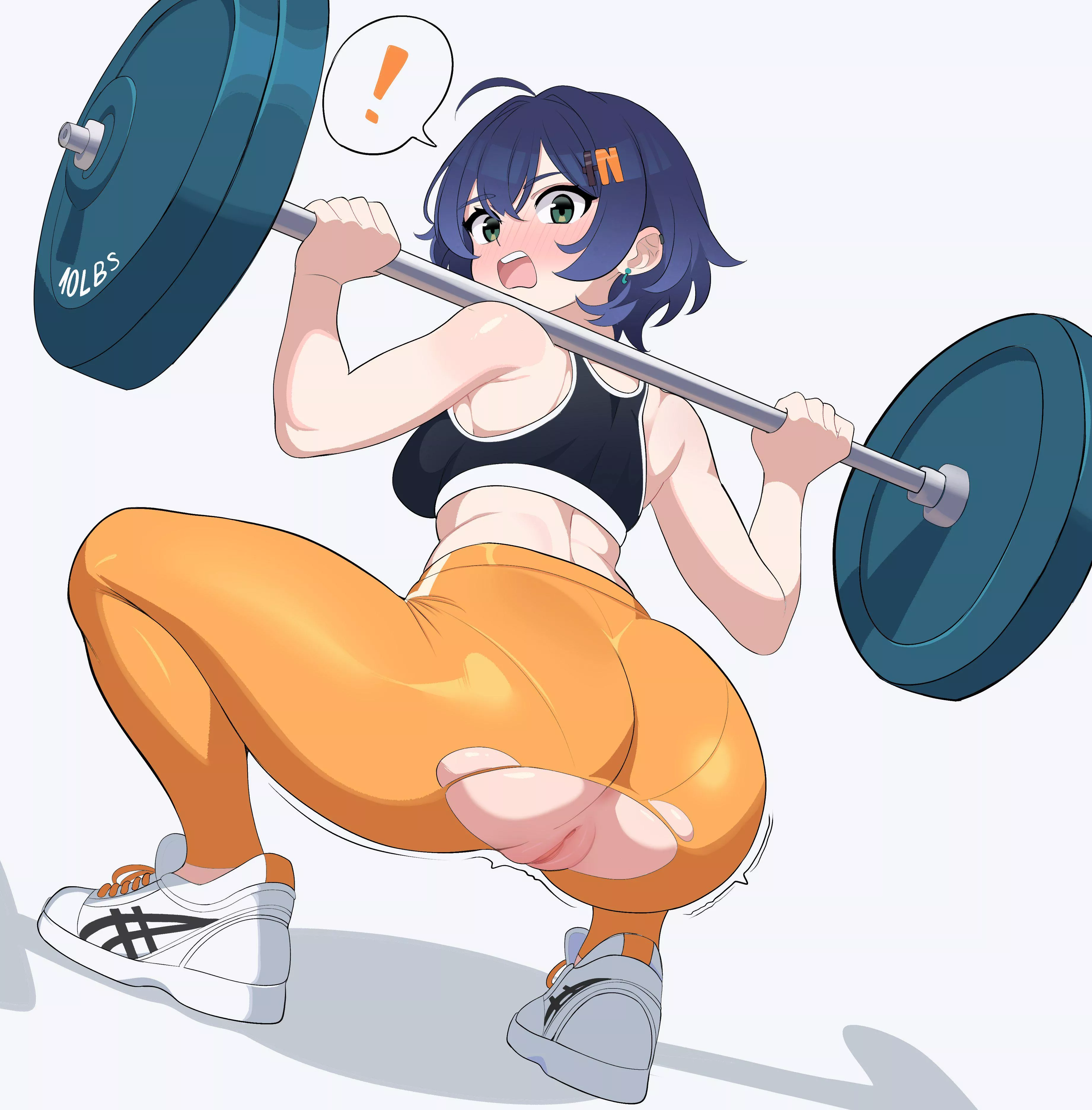Belle ripping her pants during her workout (Maidcousin) [Zenless Zone Zero]