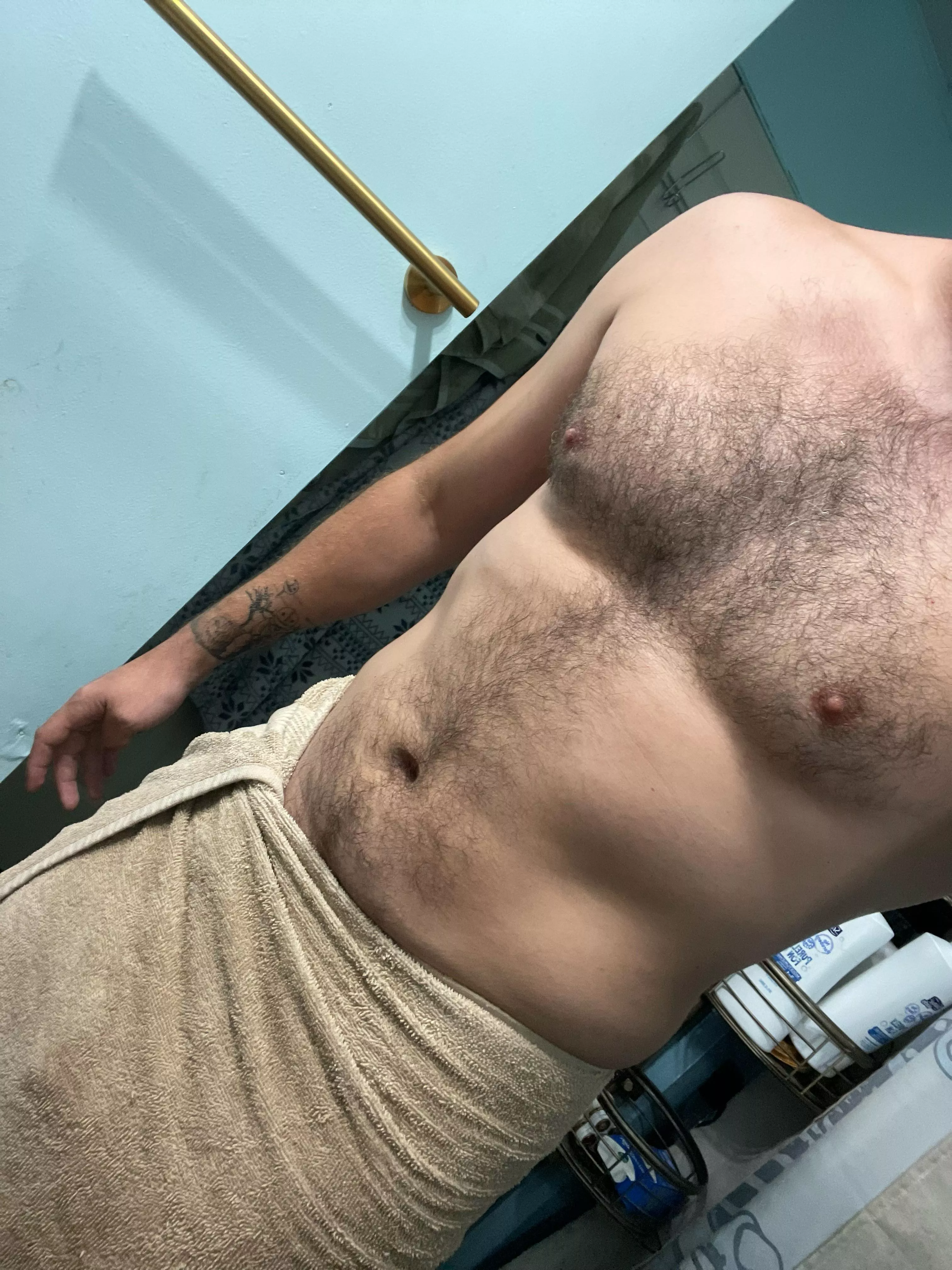 Hopping in the shower might drop the towel in next post 🤷‍♂️ 31M