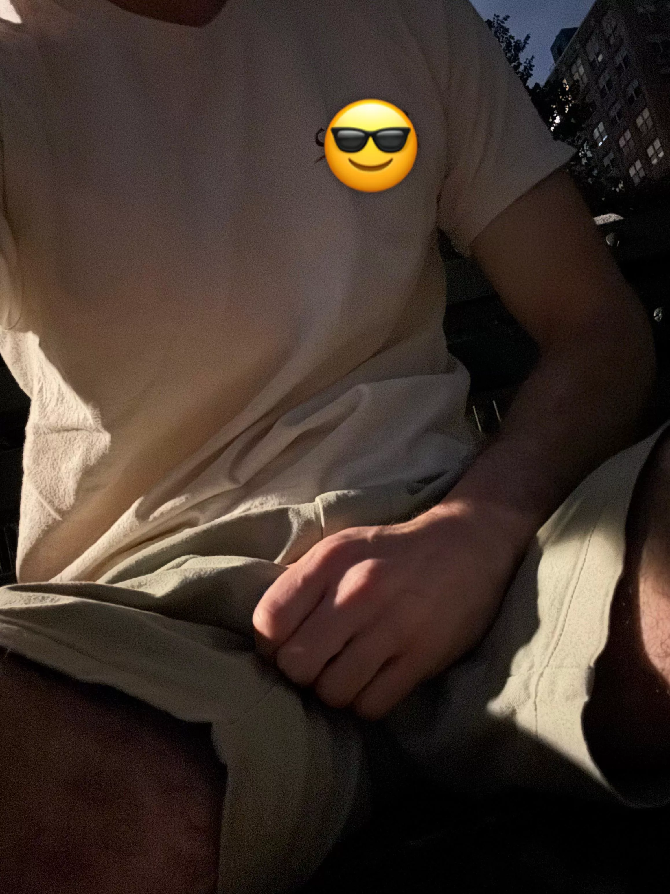 Not much bulge yet but hey public park bulge for you