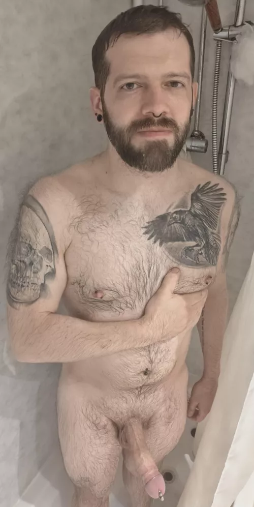 Shower time. Who's joining me?