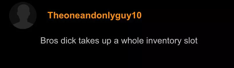 Bros dick takes up a whole inventory slot