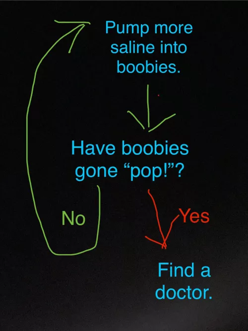 Flow chart on achieving the hottest possible boob size