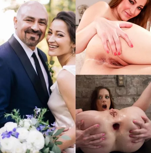 she can try to look fancy in a white drees, she’ll always be online gaping her asshole for us