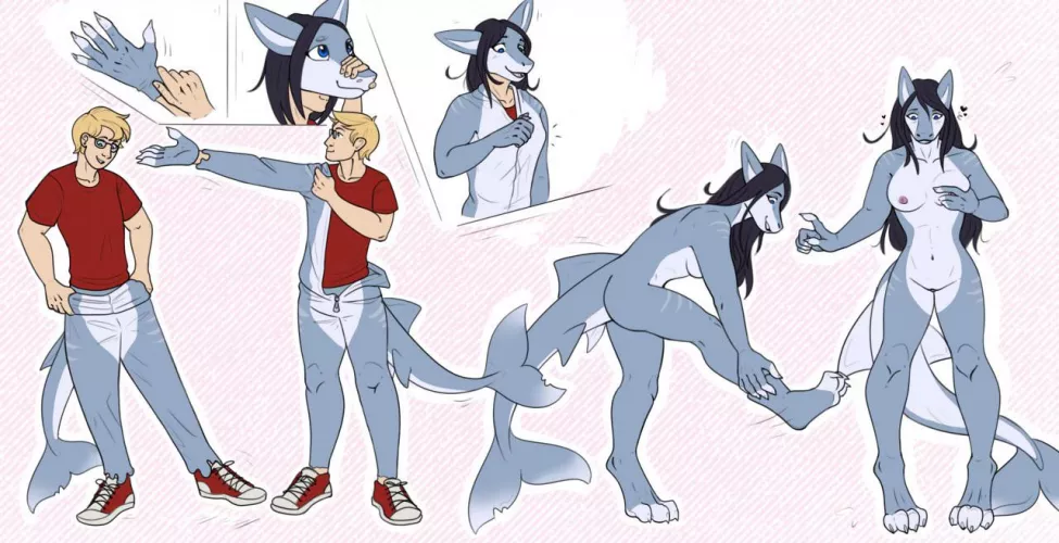 The new suit fits perfectly! [Human M -> Shark F]