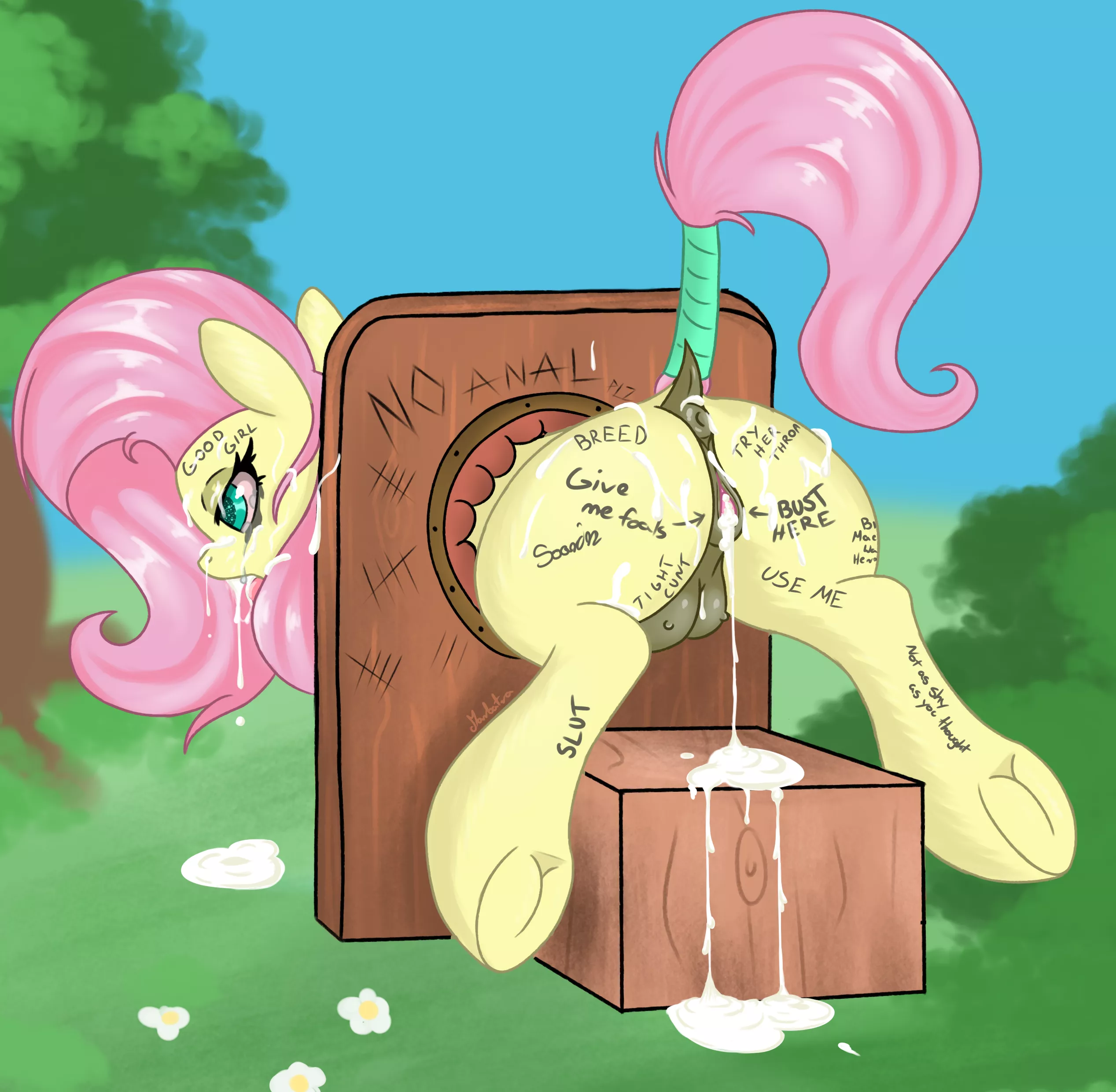 Fluttershy having fun with male population of ponyville, by me