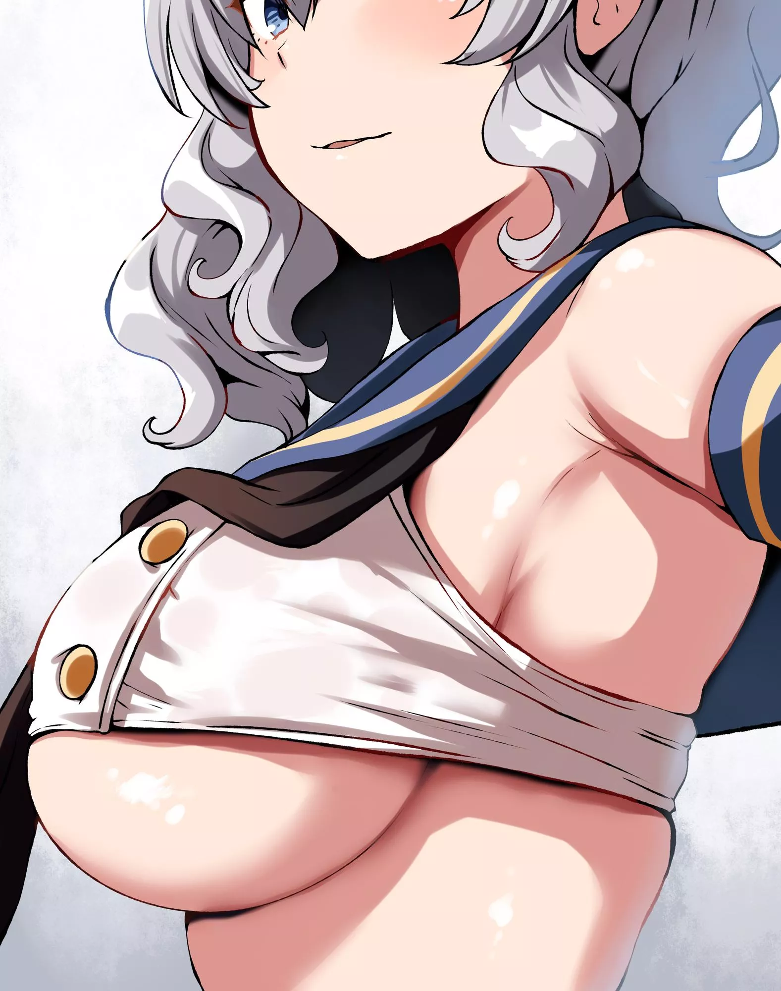 Kashima in Shimakaze cosplay underboob