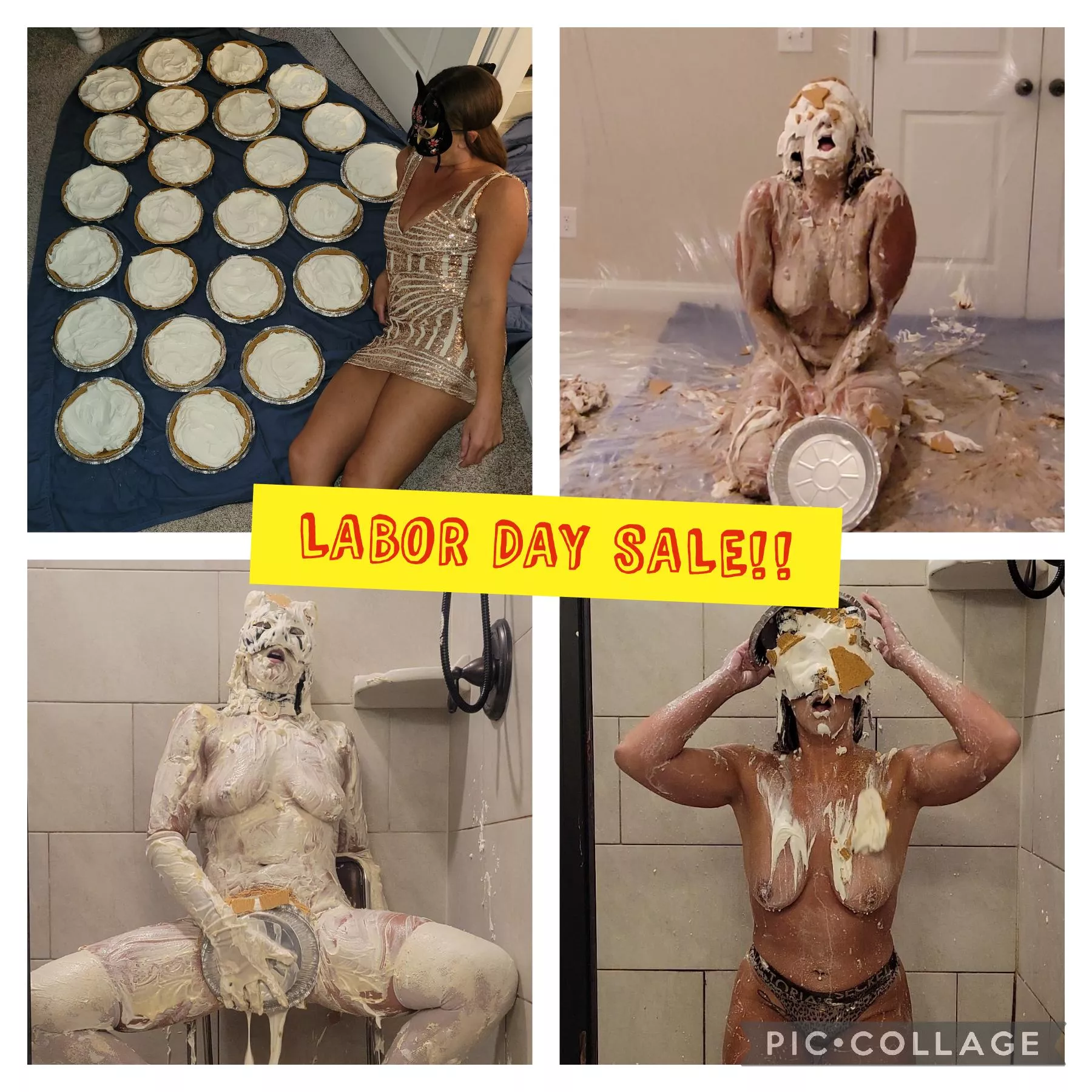 Labor Day Sale! Cum watch me get covered in mess and orgasm! Link in comments 