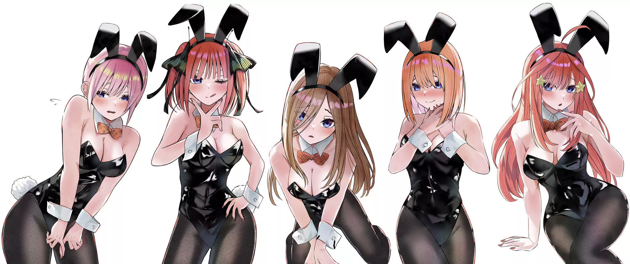 The Sisters Wearing Their Bunny Girl Outfits (Quintessential Quintuplets)