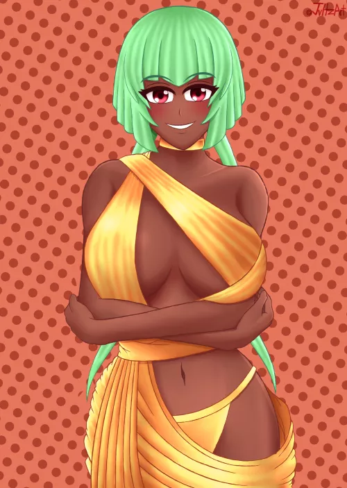 Emerald showing her new dress