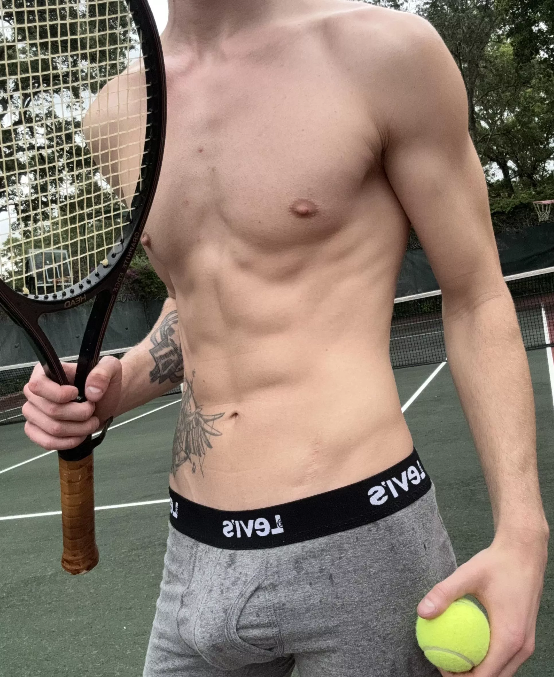 Tennis makes hard my penis