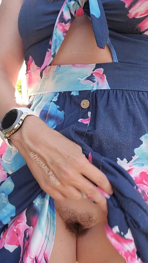 Going to miss summer & flashing my pussy in a dress