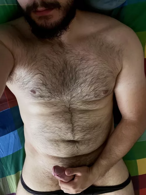 Just showing off the sweaty hairy dad bod with a post-gym erection. Any advice on what to do?
