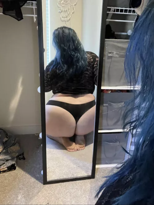 Trying on new underwear 