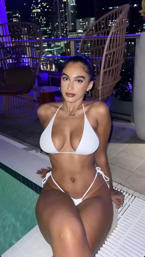 White bikini in the night 