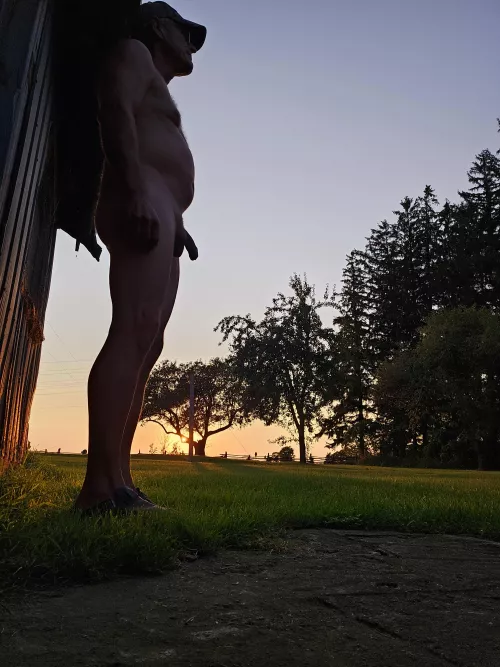 Enjoying a nice evening down at the barn 