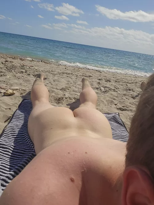 Enjoying my first time at the nude beach