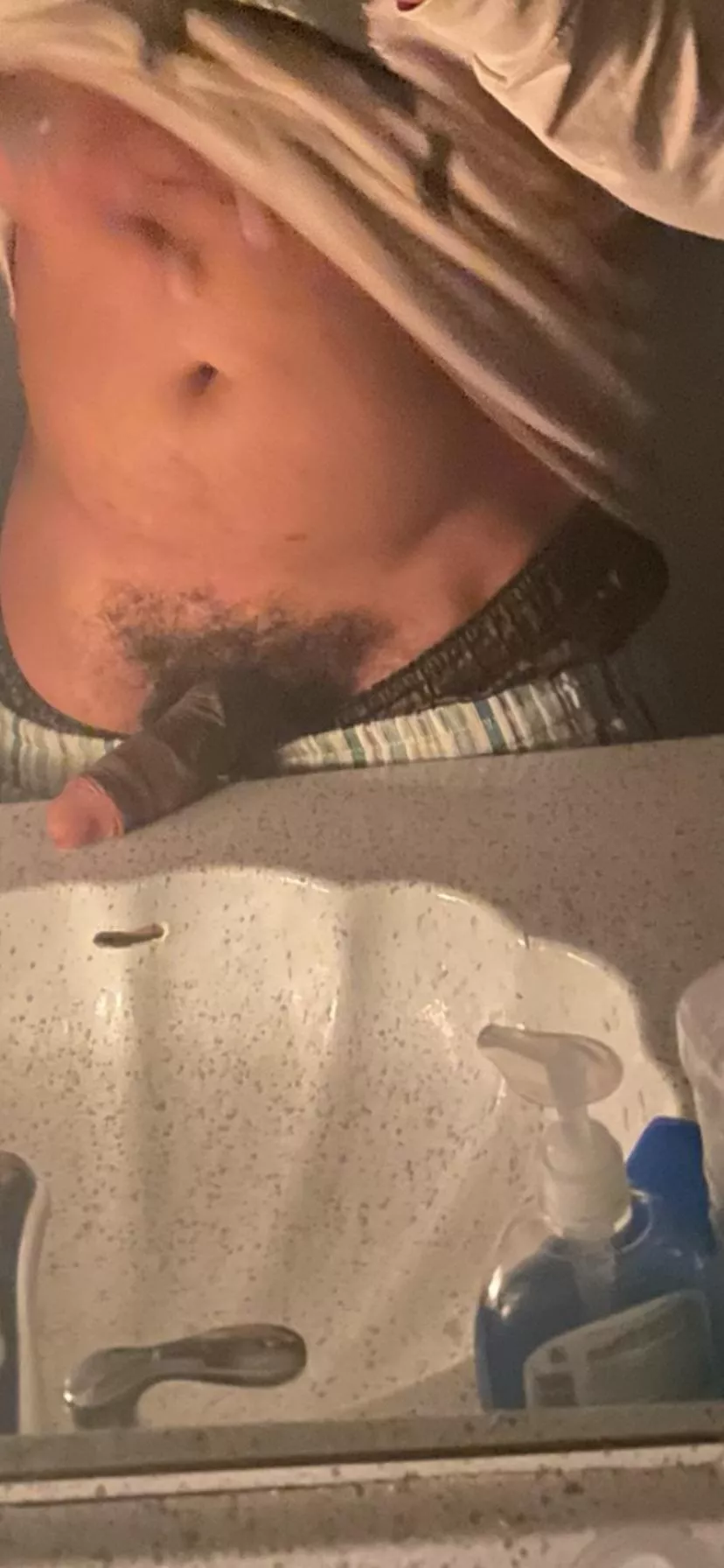 Rub my stomach and my cock