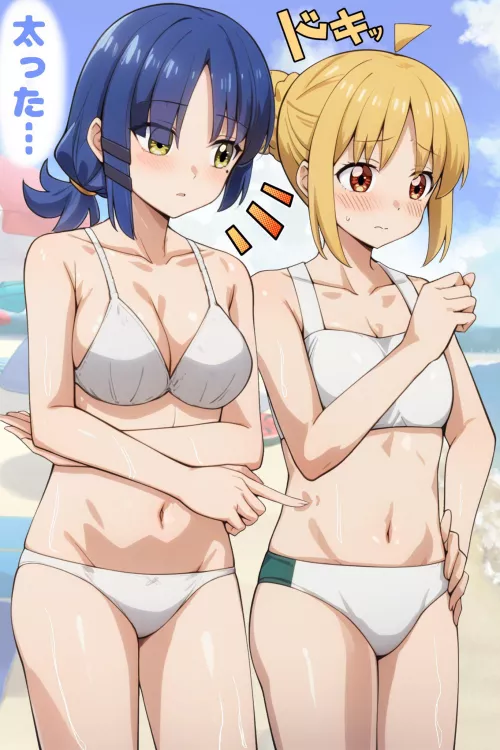 Ryo Teasing Nijika On The Beach [Bocchi The Rock]