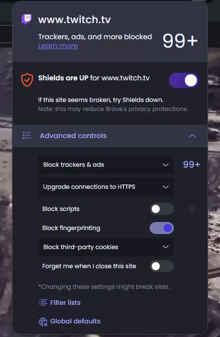 Twitch yall need to chill out with ads and trackers.