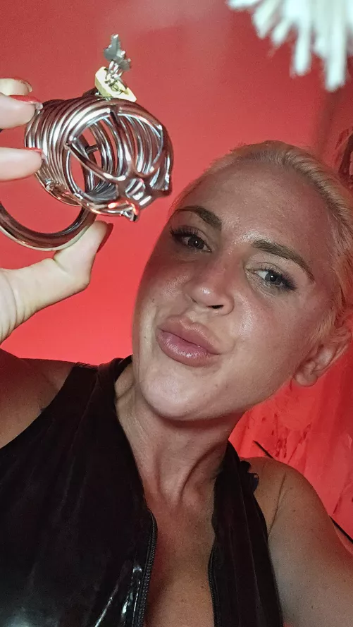 How would you like your manhood to be locked up and owned by this 60 y/o MILF?