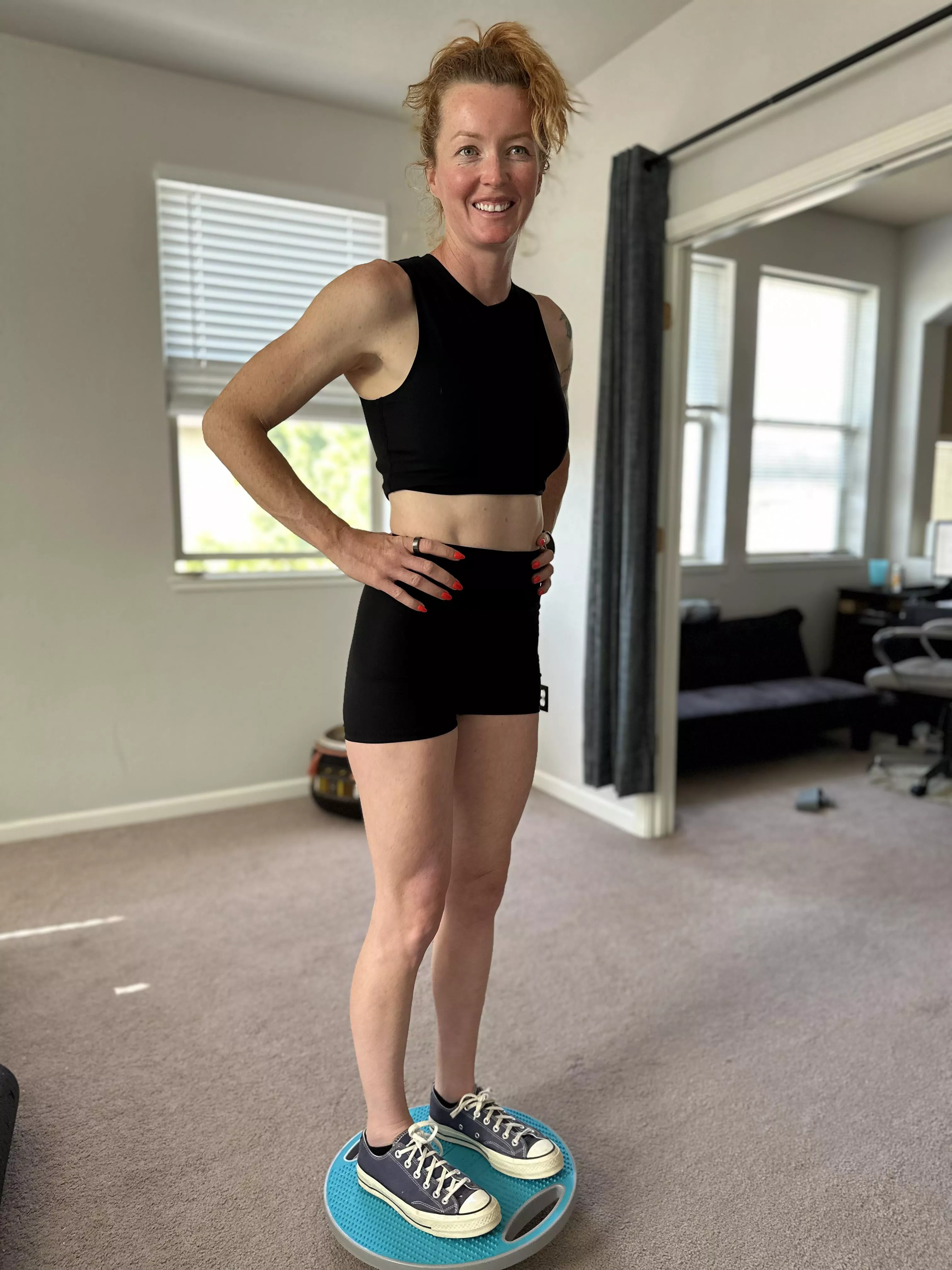 I do warmups for my workouts on a balance ball in my chucks