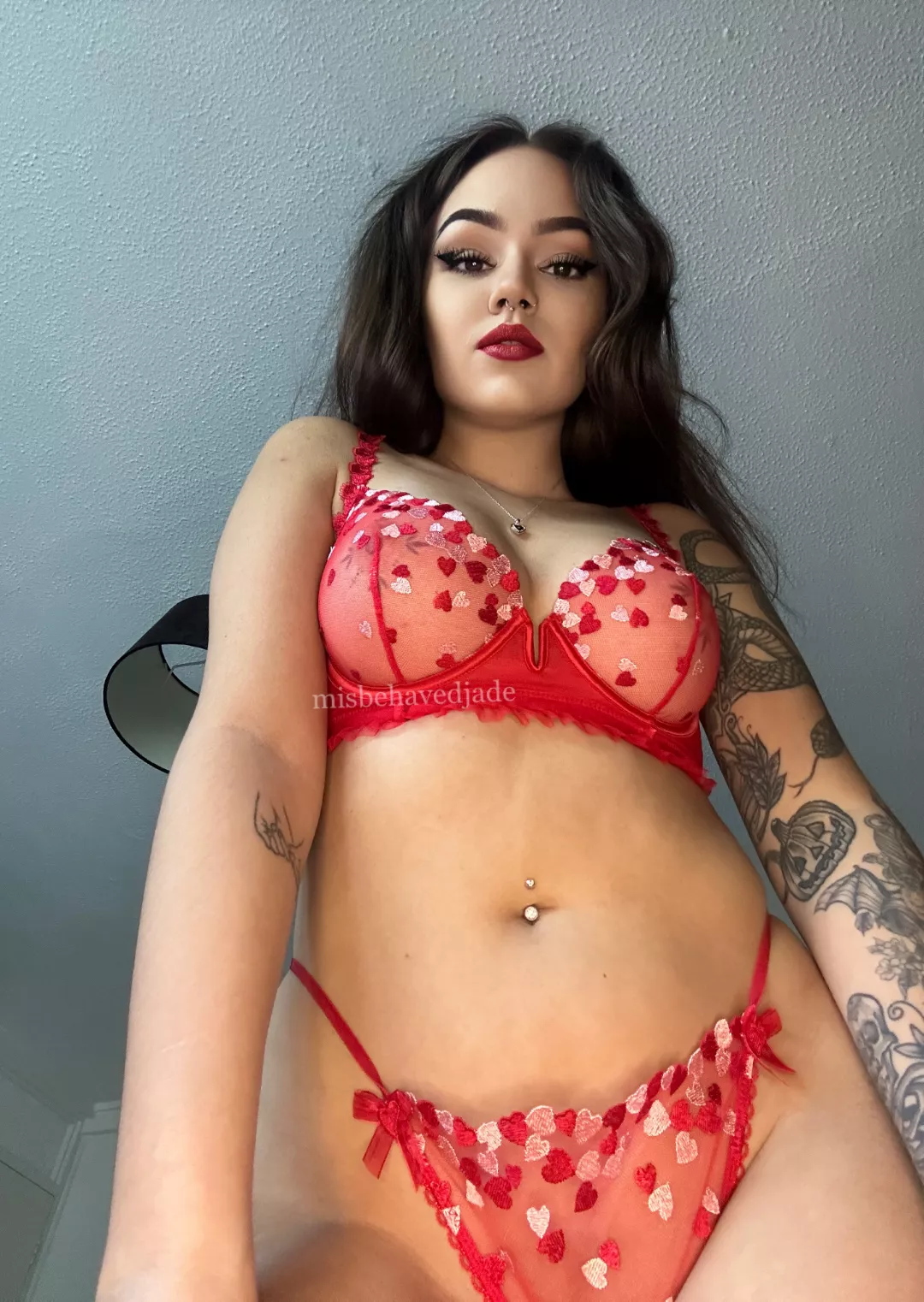 lingerie matches the lips 💋