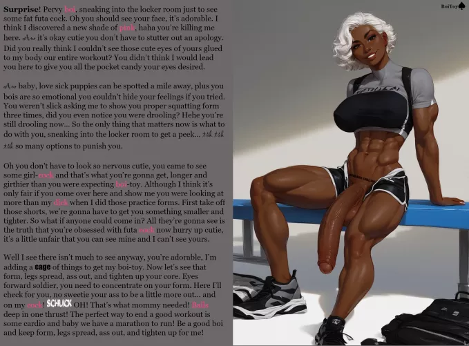 Peeping Boi's New Gym Partner (AI Image: Me\Her Thrall) [Futadom] [FutaOnMale] [Anal] [Ayshaverse] [ChaCha] 
