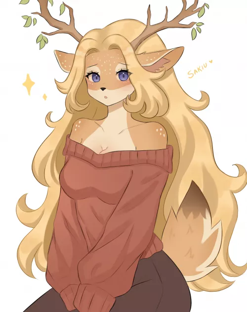 She is a little shy 👉👈 ( Art by me)