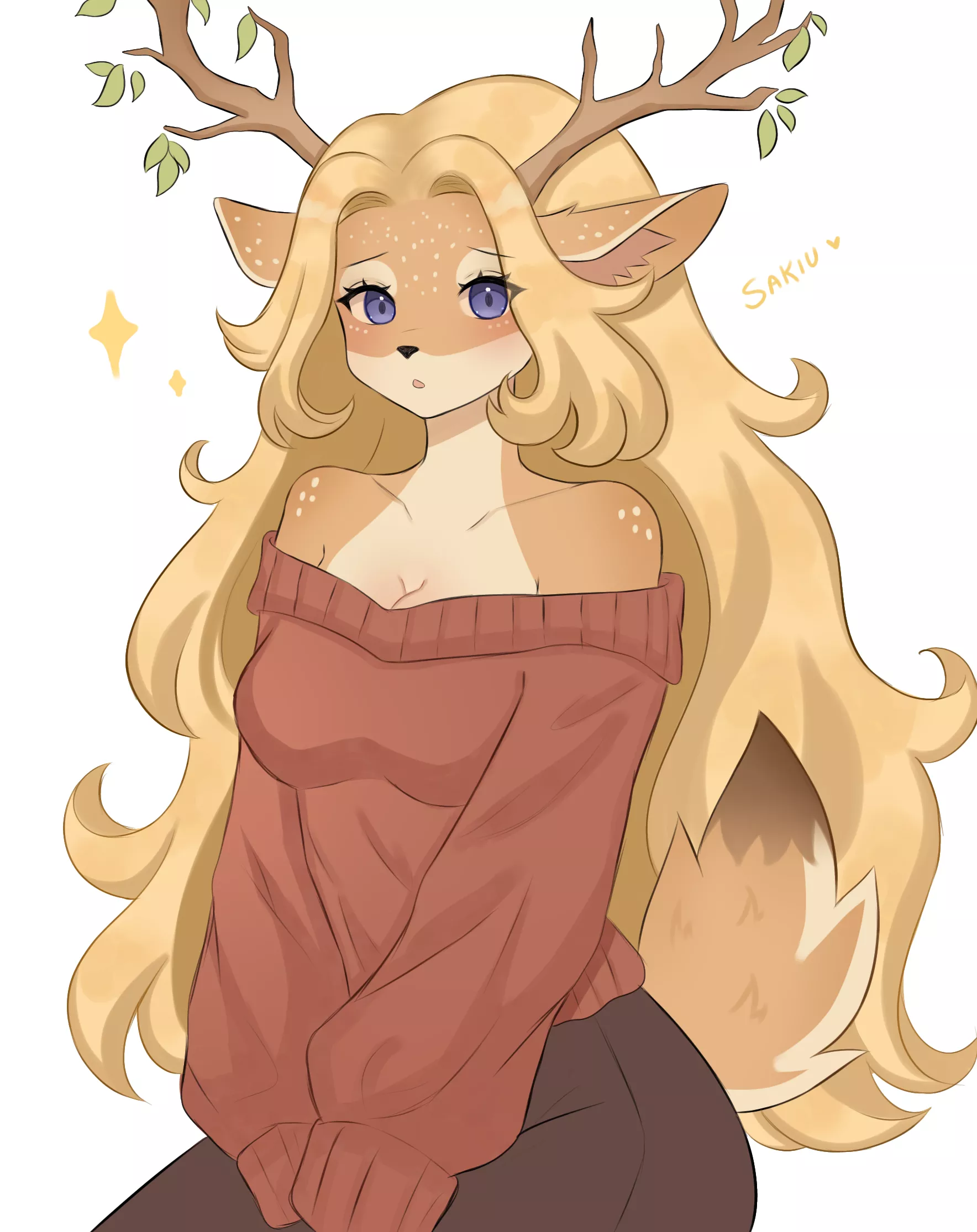 She is a little shy 👉👈 ( Art by me)