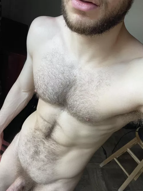 Wanna cuddle into my furry chest? 
