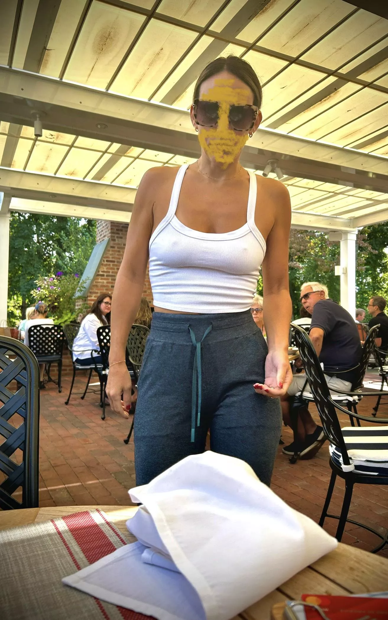 Watching my wife walk toward me is always a treat…but watching other peoples’ eyes watch my wife walk past them is an even better treat. 