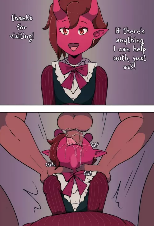 At the Infernal Bliss Resort, all of the staff are ready to tend to your needs 24/7~