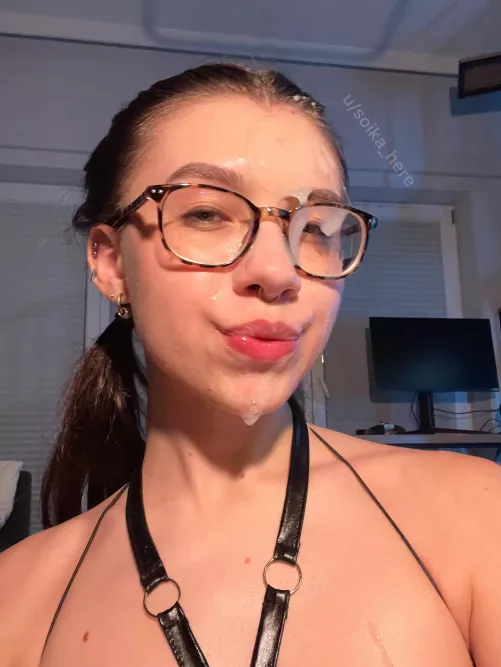 I want your thick cum to be all over, not only on my face