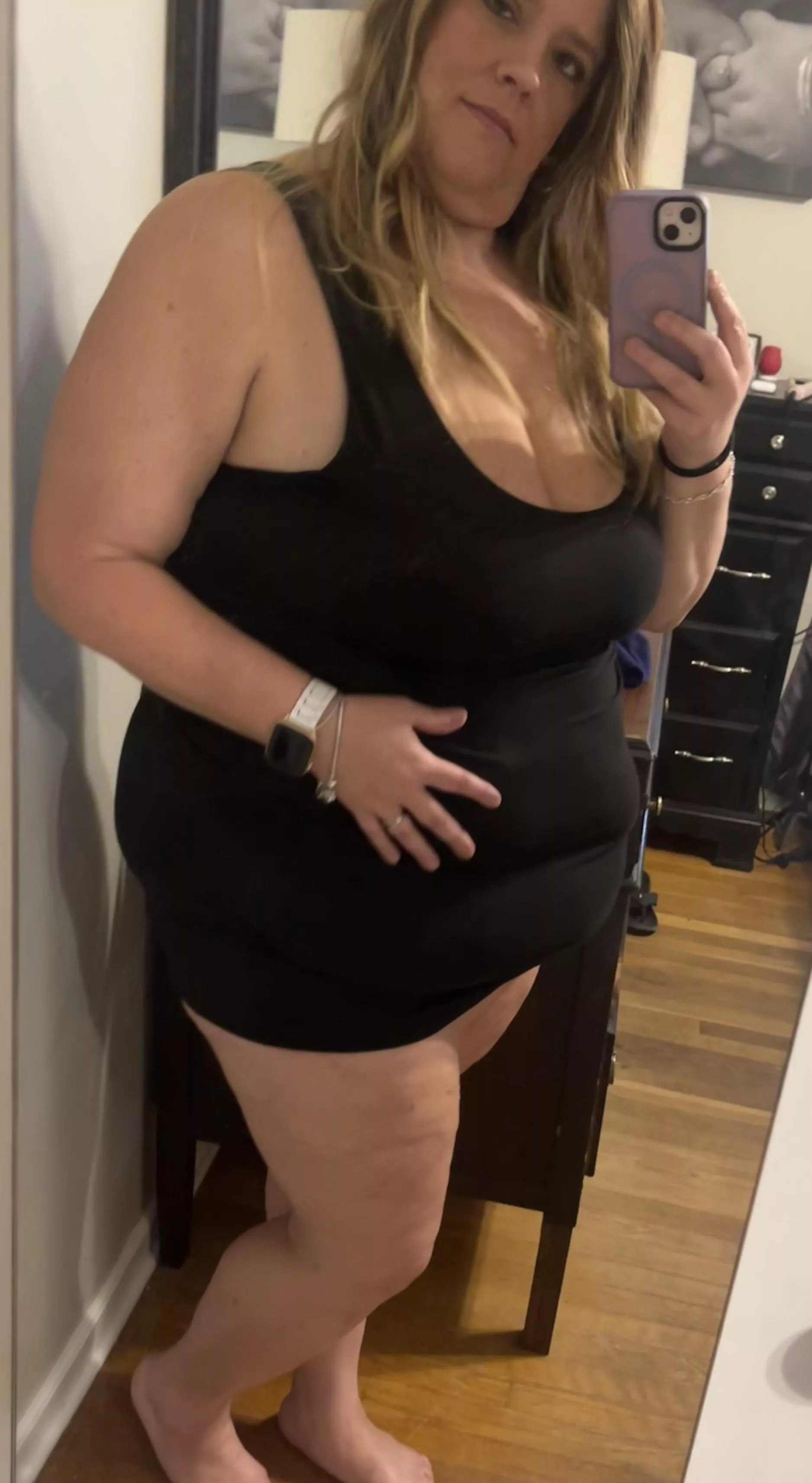 I wish I had bought this dress in another color so that it didn’t hide my belly so well.  Would you fuck me?