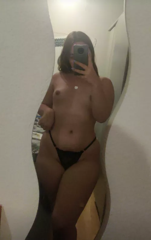 Girls my thickness usually get bigger boobs. I hope you like a thick girl with small boobs.