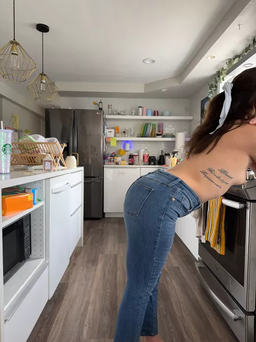 I was getting sweaty cleaning so I took it off. 