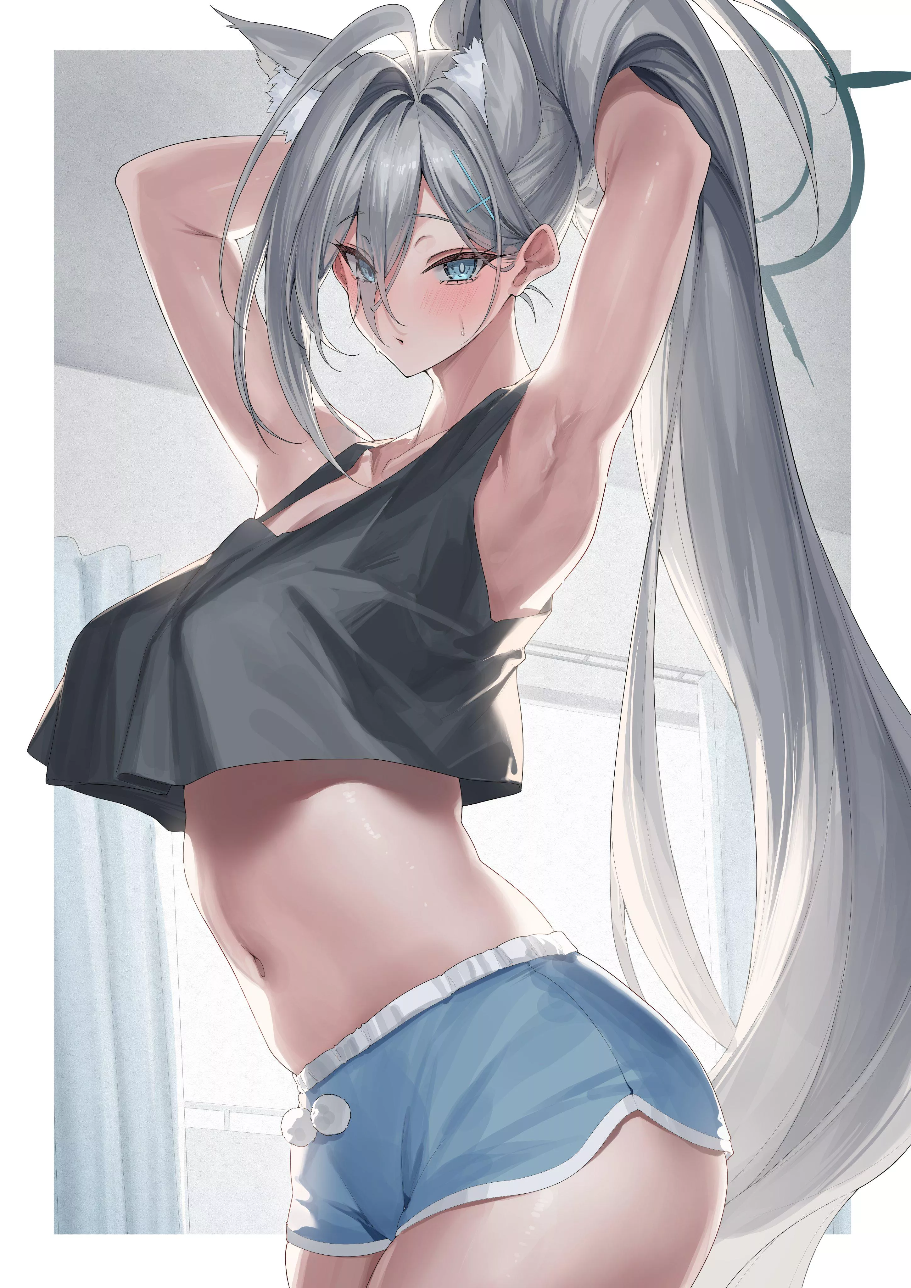 Shiroko Terror in dolphin shorts (Yamanokami Eaka) [Blue Archive]