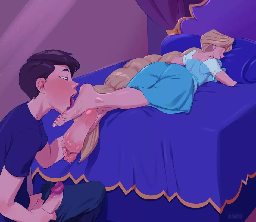 Worshipping Rapunzel's Soles (Staerk)[Tangled]