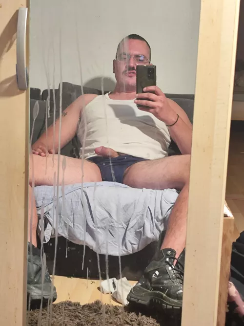 Homemade Cum in my mirror