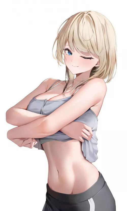 Lifting up her Shirt 