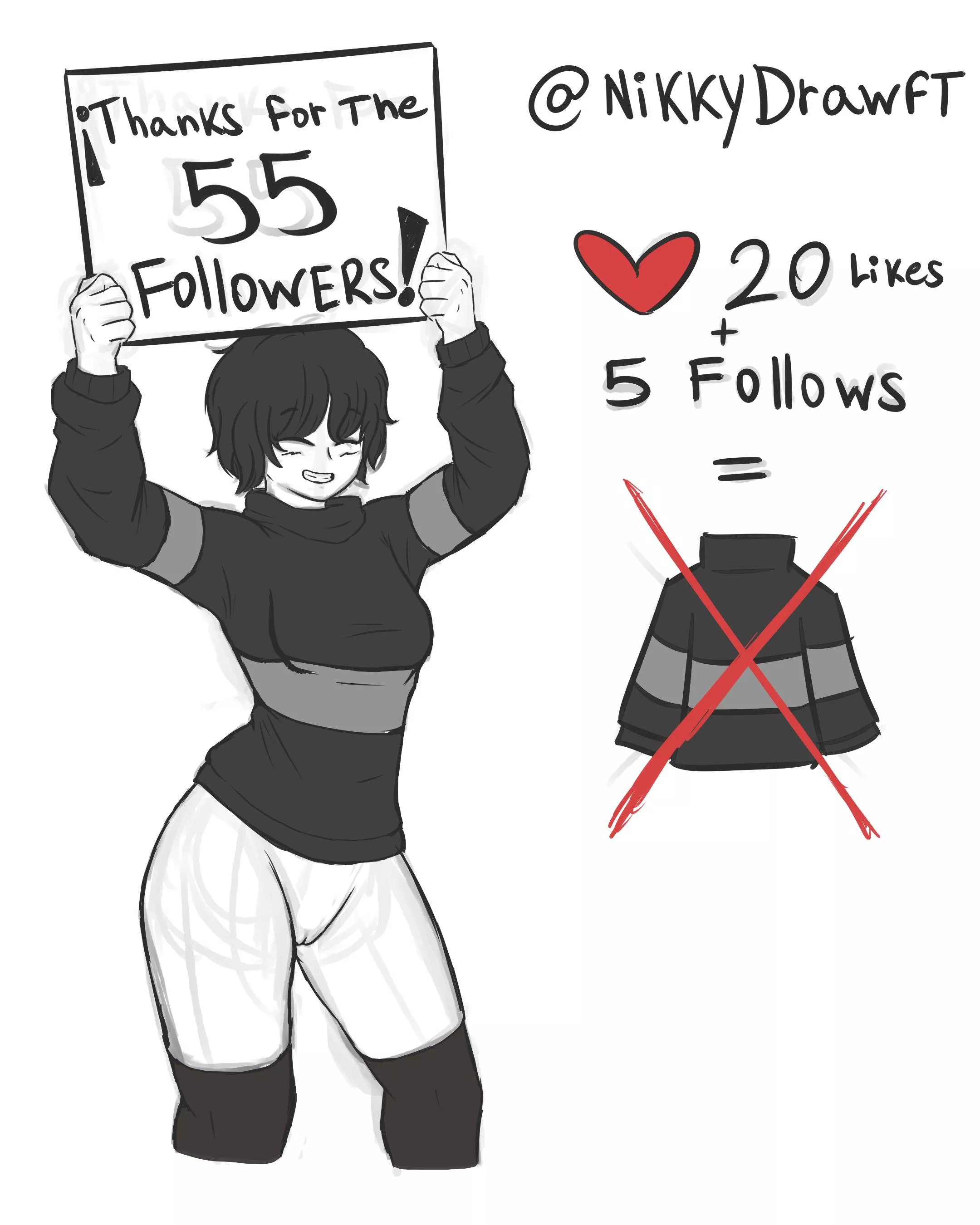 [Nude Frisk] Special 55 follows on X/Twitter!