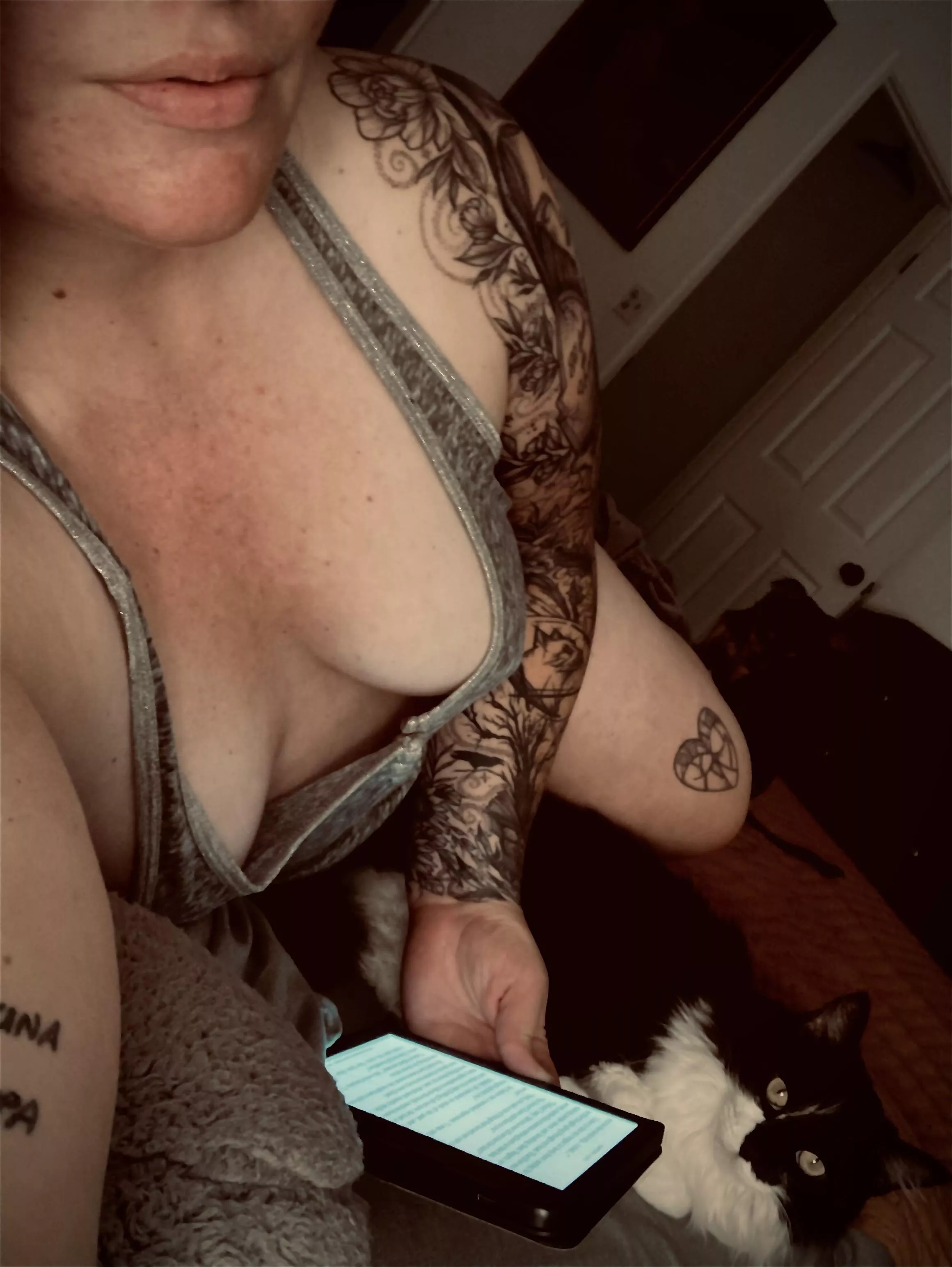 Reading the fur baby a story.